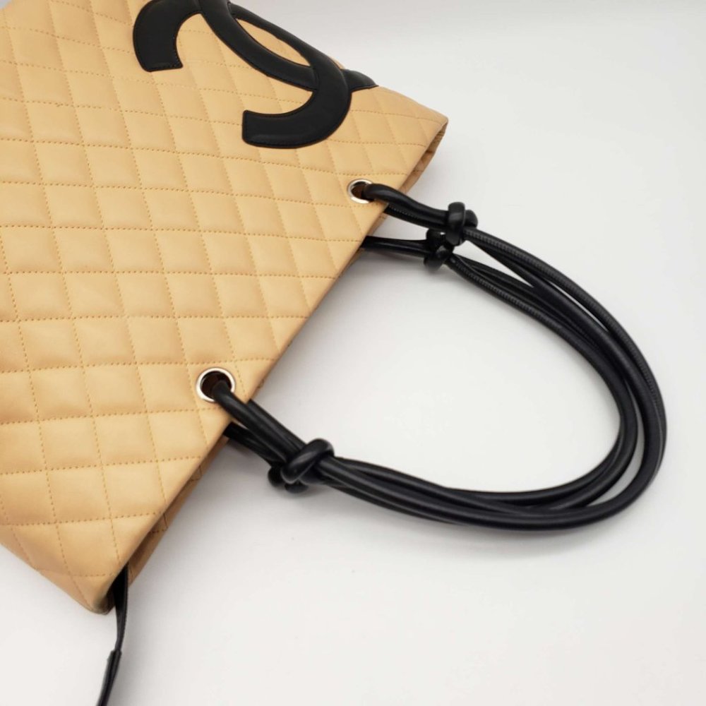 100% AUTHENTIC CHANEL CAMBON LINE LEATHER LARGE TOTE BAG - Picture 6 of 16